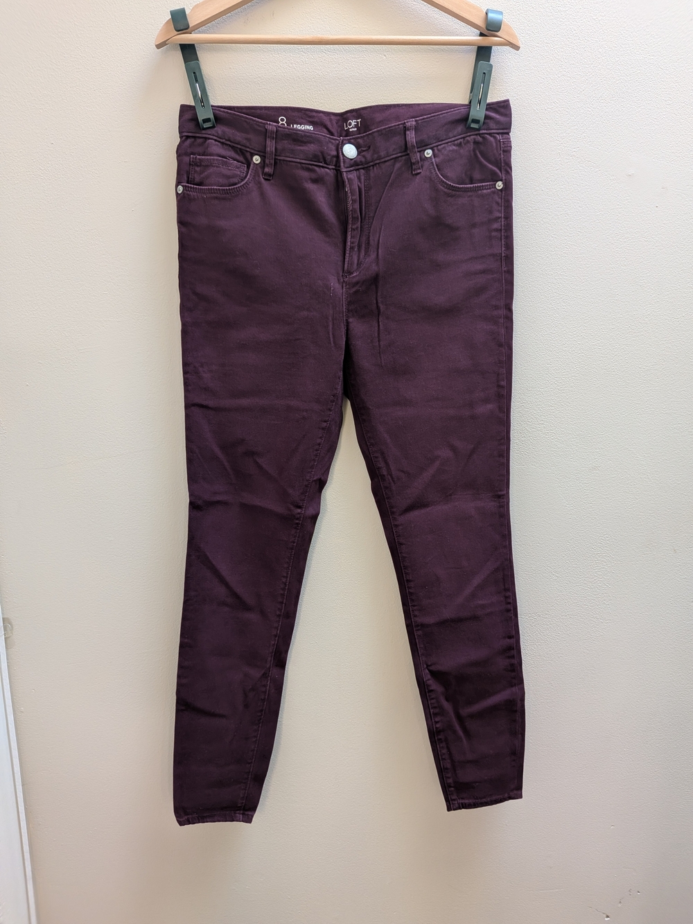 LOFT Legging Skinny Jeans in Maroon Purple Red Size 8